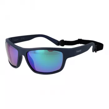 Polaroid PLD7037S60PJP Unisex Rectangular Sunglasses - Black Frame Grey Lens 60mm