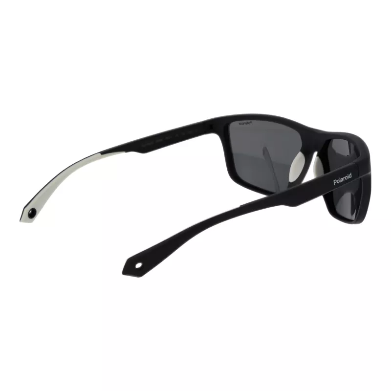 POLAROID PLD7040S5908A Men's Rectangular Polarized Sunglasses - Grey Frame Grey Lens 59mm