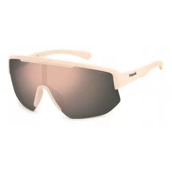 Polaroid PLD7047SZ1P Unisex Shield Sunglasses - Black Frame Grey Polarized Lens 99mm