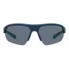 POLAROID PLD7048SZX9G6 Unisex Rectangular Sunglasses - Black Frame Grey Green Polarized Lenses 65mm