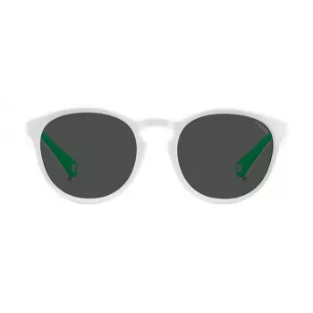 POLAROID PLD7050SVK6 Unisex Rectangular Sunglasses - Black Frame Grey Polarized Lens 52mm