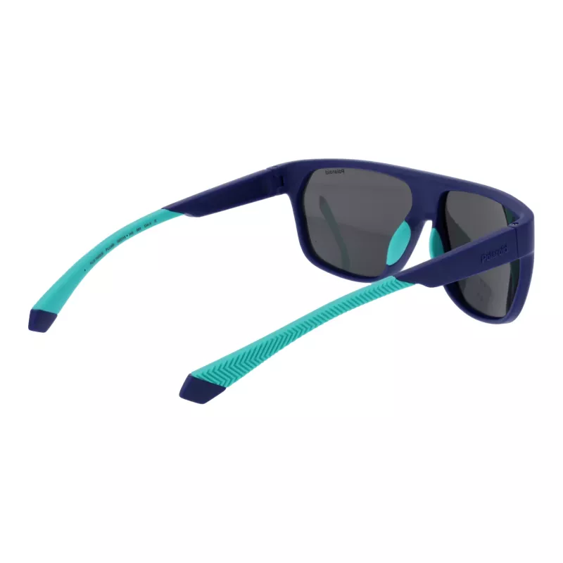 Polaroid PLD7053S60FLL Men's Rectangular Sunglasses - Black/Grey Frame - Polarized Grey Lenses - 60/12/140 mm
