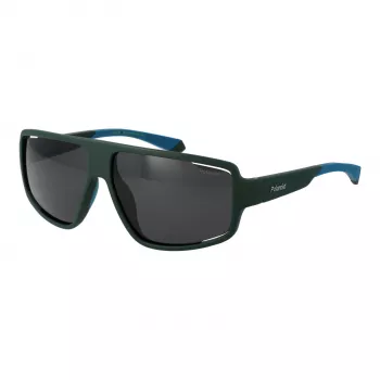 Polaroid PLD7054S61DLD Men's Rectangular Sunglasses - Black Frame Grey Lens