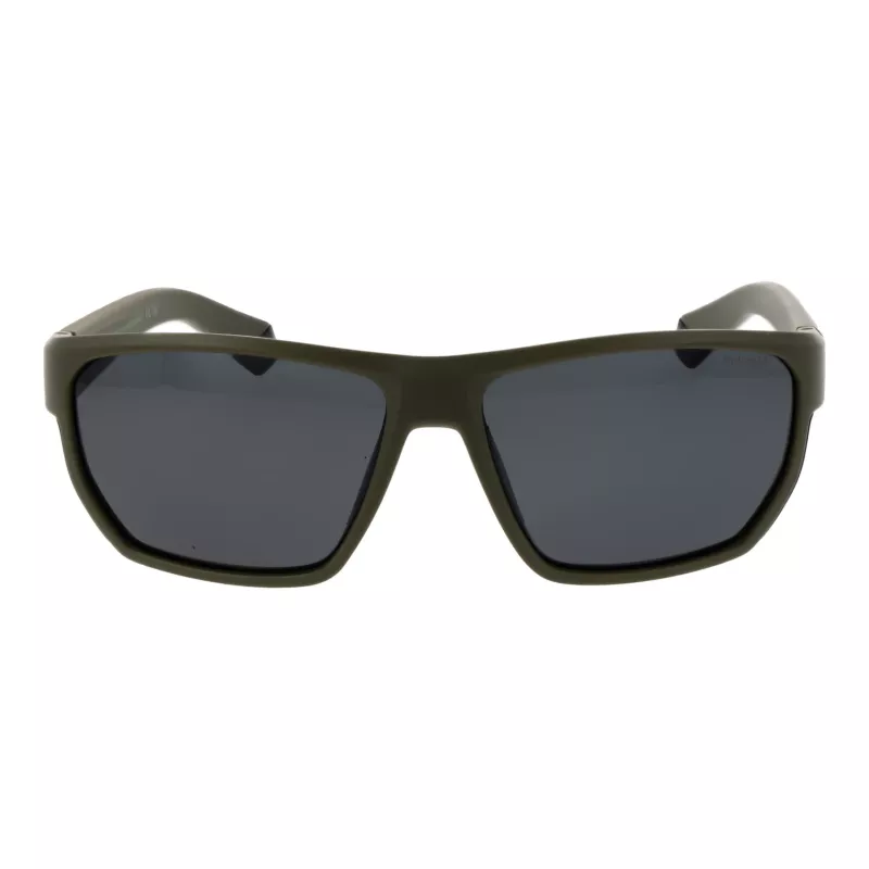 POLAROID PLD7057S60DLD Men's Rectangular Sunglasses - Dark Grey Frame, Grey Polarized Lens
