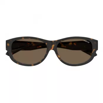 Polaroid PLD9020S086 Unisex Sunglasses Havana Square Plastic Frame Brown Polarized Lens