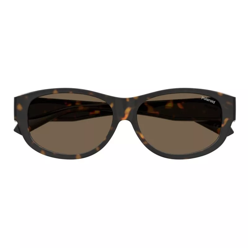 Polaroid PLD9020S086 Unisex Sunglasses Havana Square Plastic Frame Brown Polarized Lens