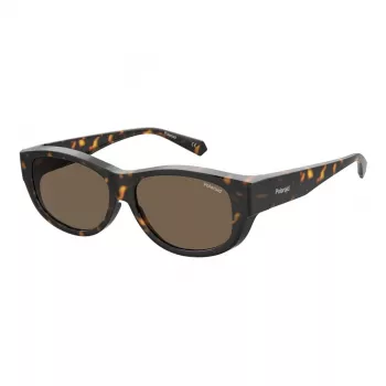 Polaroid PLD9020S086 Unisex Sunglasses Havana Square Plastic Frame Brown Polarized Lens