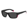 POLAROID SPORT MAN Sunglasses PLD7046S3MR Rectangular Sport Wrap Black Frame Grey Polarized Lens 57-17-135 mm