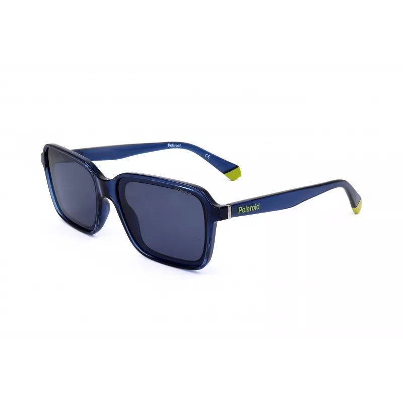 POLAROID Unisex PLD6161SPJP Rectangular Polarized Sunglasses - Black Frame Grey Lens 58mm