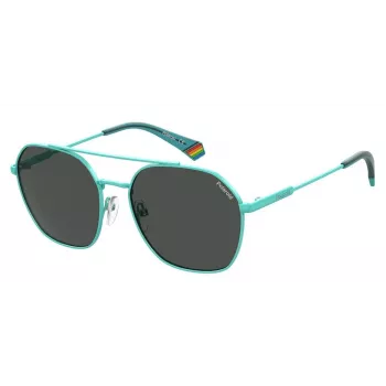POLAROID Unisex PLD6172S5CB Pilot Sunglasses - Black Frame Grey Polarized Lens 57mm