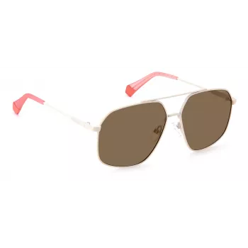 POLAROID Unisex PLD6173S10ASP Sunglasses - Rectangular Black Frame Grey Polarized Lenses 58mm