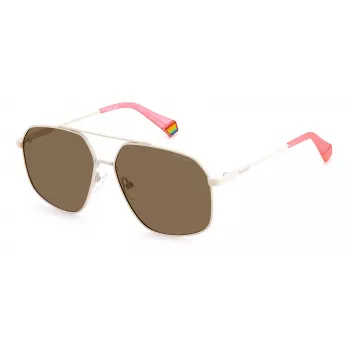 POLAROID Unisex PLD6173S10ASP Sunglasses - Rectangular Black Frame Grey Polarized Lenses 58mm