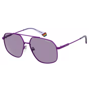 POLAROID Unisex PLD6173SB3V Rectangular Sunglasses - Black Frame Grey Lens