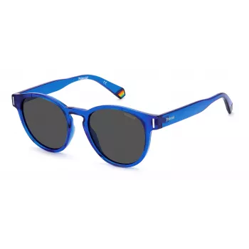 POLAROID Unisex PLD6175SPJPC3 Rectangular Sunglasses - Black Frame Grey Polarized Lenses 51mm