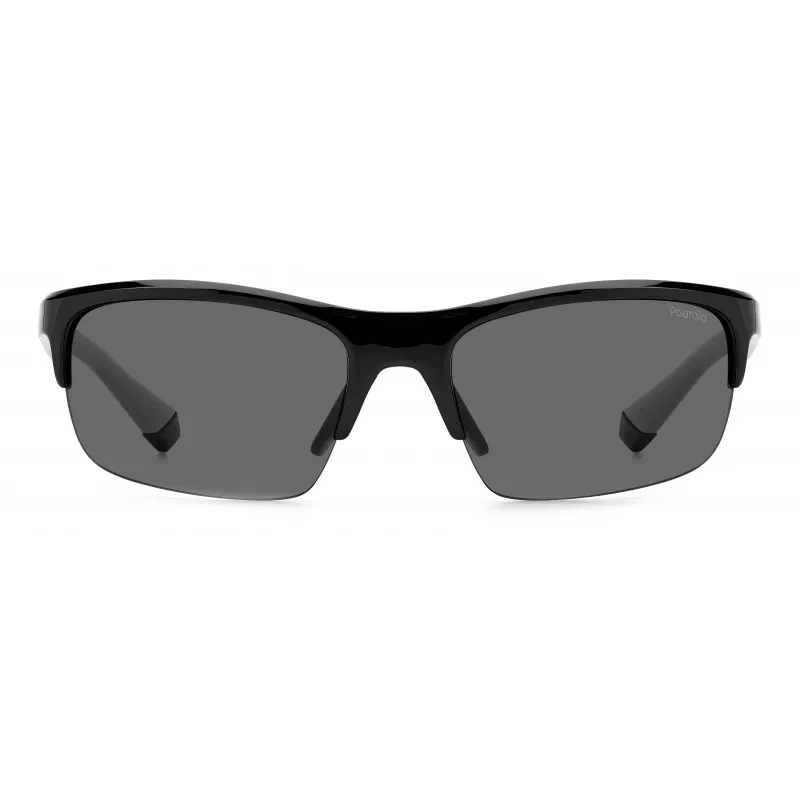 POLAROID Unisex PLD7042S08AM9 Sunglasses - Matte Black Frame, Grey Polarized Lens, 64mm