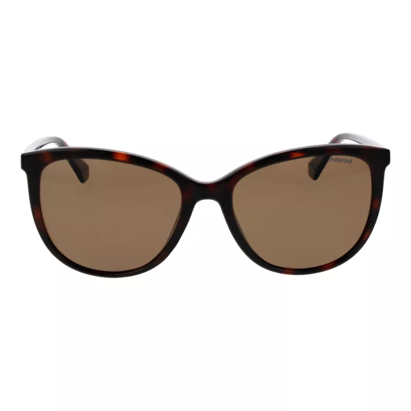 POLAROID Women's PLD4138S55086 Square Sunglasses Havana Grey 55mm