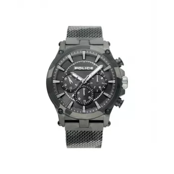 POLICE Men's Adder R1453321003 47mm Quartz Analog Watch Black Dial Leather