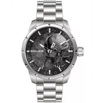POLICE Men's PL15715JS-78M Chronograph Quartz Watch 46mm Gunmetal Dial Steel Mesh Strap
