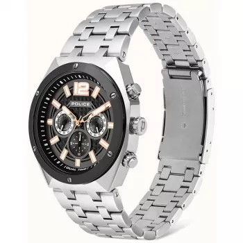 POLICE Men's Quartz Analog Watch P15995JSTU61M 46mm Stainless Steel Gunmetal Grey