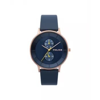 Police Men's Quartz Analogue Watch R1451293002 42mm Black Dial Leather Strap