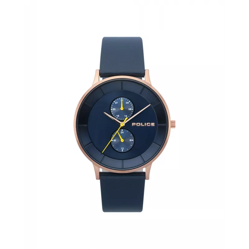 Police Men's Quartz Analogue Watch R1451293002 42mm Black Dial Leather Strap