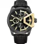 POLICE Men's Raho Quartz Watch PEWJF0005704 46mm Stainless Steel Black Dial Blue Accents Leather Strap