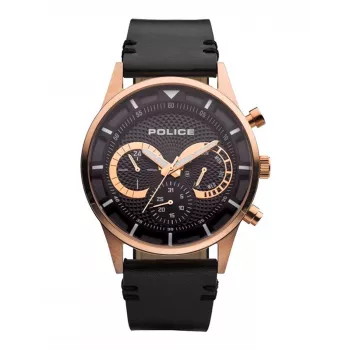 POLICE Men's Ranger Quartz Watch PEWJF2110901 - Blue Dial, Brown Leather Strap, 46mm Stainless Steel