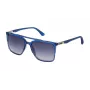 Police Men's Rectangular Sunglasses SPL363560955 - Black Acetate Frame, Grey Polycarbonate Lenses, UV400 Protection