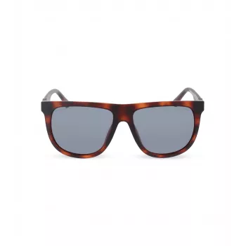 POLICE Men's SPLN33V59878P Rectangular Polarized Sunglasses - Havana Acetate Frame, Brown Lens, 59mm