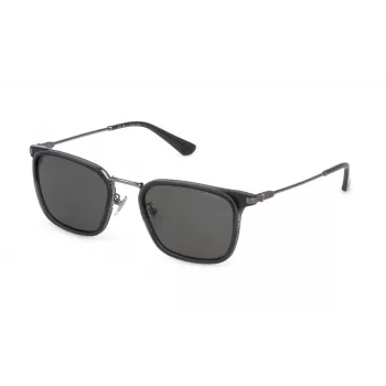 POLICE Men's SPLP27 Pilot Sunglasses, Gunmetal Frame, Grey Polarized Lenses, 54mm SPLP27-54509P