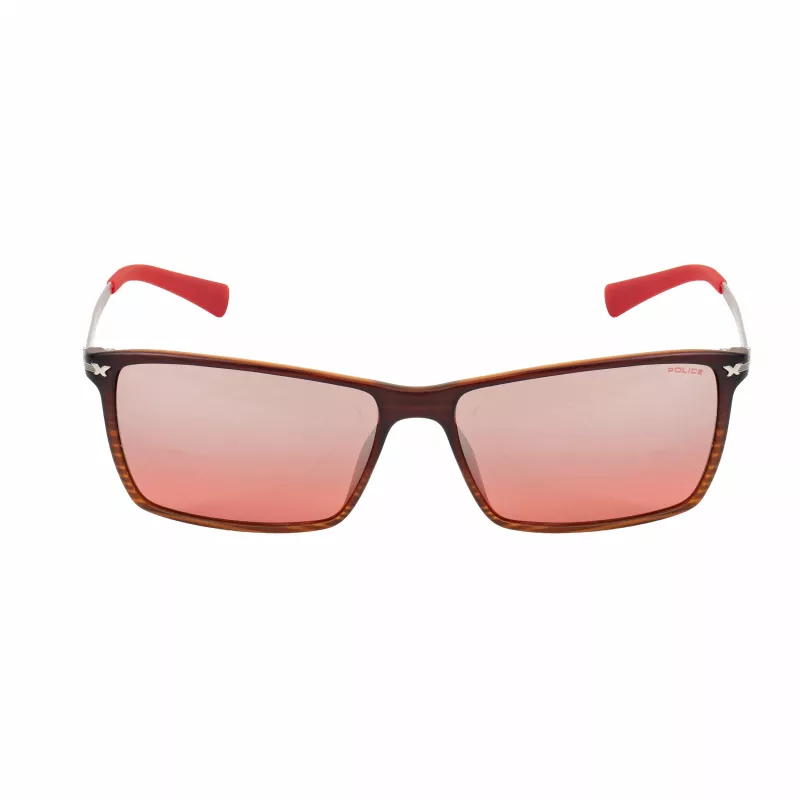 POLICE Men's Sunglasses S195758ABRM - Brown Havana Acetate Frame with Brown Tint Polycarbonate Lenses - UV400 Protection - 58mm Lens Width