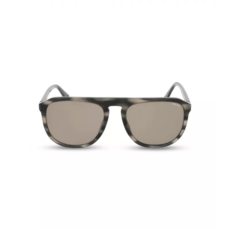 POLICE Men's Sunglasses SPLE06-5606K3 Rectangular Acetate Frame UV400