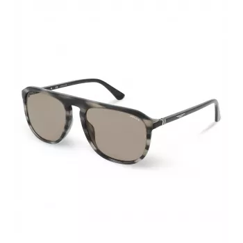 POLICE Men's Sunglasses SPLE06-5606K3 Rectangular Acetate Frame UV400