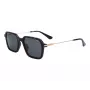 Police Men's Sunglasses SPLL10-520700 Rectangular Full-Rim Black Frame Smoke Grey Lenses 52/20/145 mm