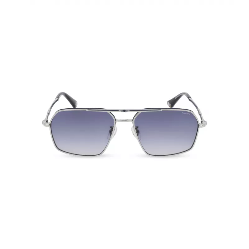 POLICE Men's Sunglasses SPLL86M580F94 Dark Havana Square Acetate Frame Grey Gradient Lens UV400 58/16/145 mm