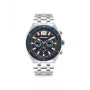 POLICE Men's Watch 15995JSTBL61M 46mm Blue Dial Blue Leather Strap