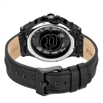 POLICE Men's Watch Blaze PEWJA2108201 47mm Black Dial Leather Strap