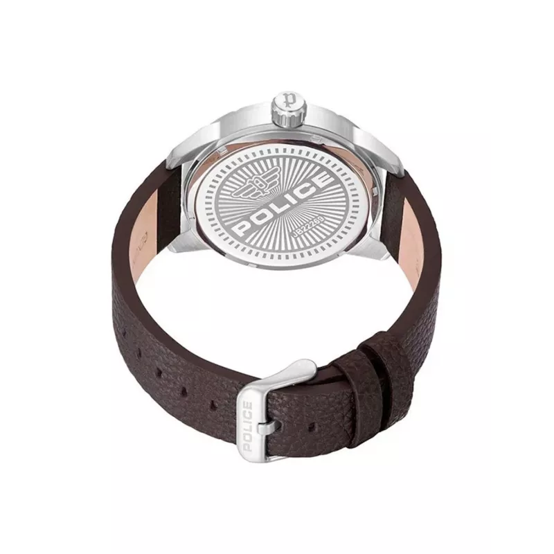 POLICE Men's Watch Blaze PEWJB2226902 45mm Stainless Steel Blue Dial Black Leather