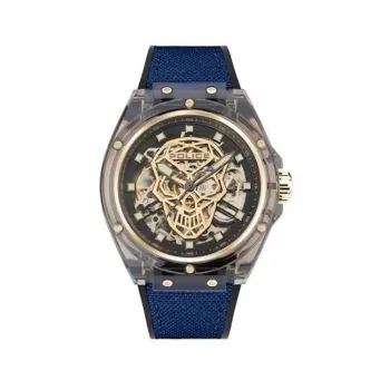 Police Men's Watch PEWGR1592403 44mm Stainless Steel Quartz Analog Grey Dial Black Leather Strap