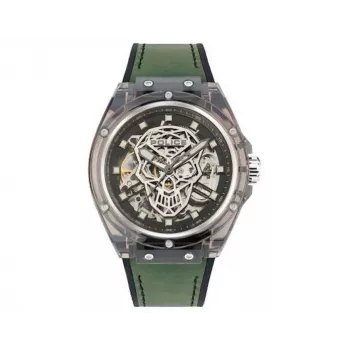 Police Men's Watch PEWGR1592406 44mm Stainless Steel Case Leather Strap Analog Quartz