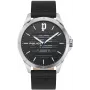 POLICE Men's Watch PEWJA2204503 46mm Stainless Steel Quartz Analog Black Dial Leather Strap