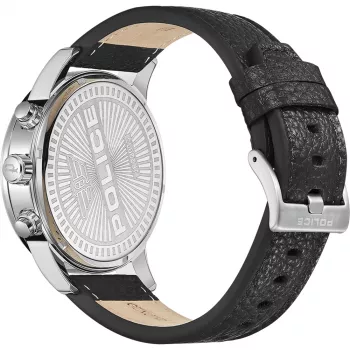 POLICE Men's Watch PEWJF2203305 48mm Chronograph Black Dial Leather Strap