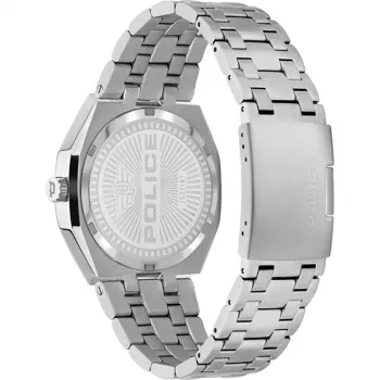 POLICE Men's Watch PEWJG2110702 46mm Stainless Steel Case Black Leather Strap Analog Quartz