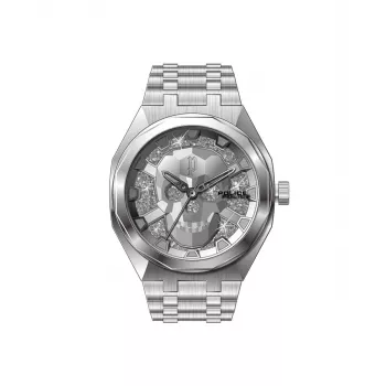 POLICE Men's Watch PEWJG2110702 46mm Stainless Steel Case Black Leather Strap Analog Quartz