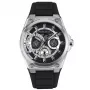 POLICE Men's Watch PEWJQ2203201 45mm Stainless Steel Case Black Dial Leather Strap