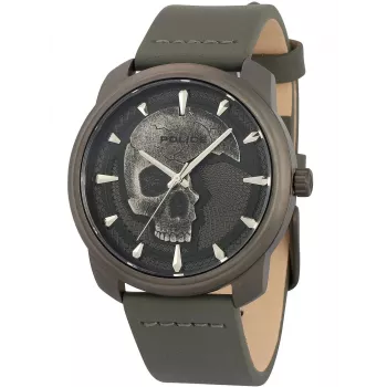 Police Men's Watch PL15714JSU61A 44mm Blue Dial Leather Strap