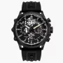 POLICE Men's Watch PL16018JSB02P 48mm Stainless Steel Quartz Analog Black Dial Leather Strap