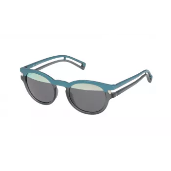 POLICE S1960M49NV8H Women's Sunglasses - Shiny Black Frame, Grey Gradient Lens, 49/21/145 mm