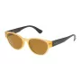 POLICE SPL15152760G Men's Rectangular Sunglasses - Havana Acetate Frame, Green Polycarbonate Lenses, UV400 Protection