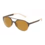 POLICE SPL163557ESG Unisex Rectangular Sunglasses Havana Acetate Frame Green Polycarbonate Lens 55/19/140 mm UV400